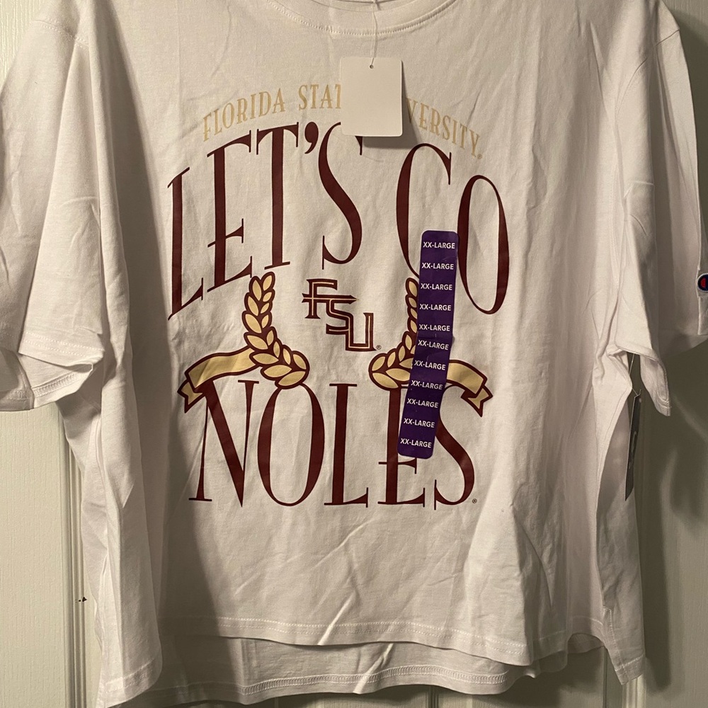 Champion Classic Cropped FSU White Tee